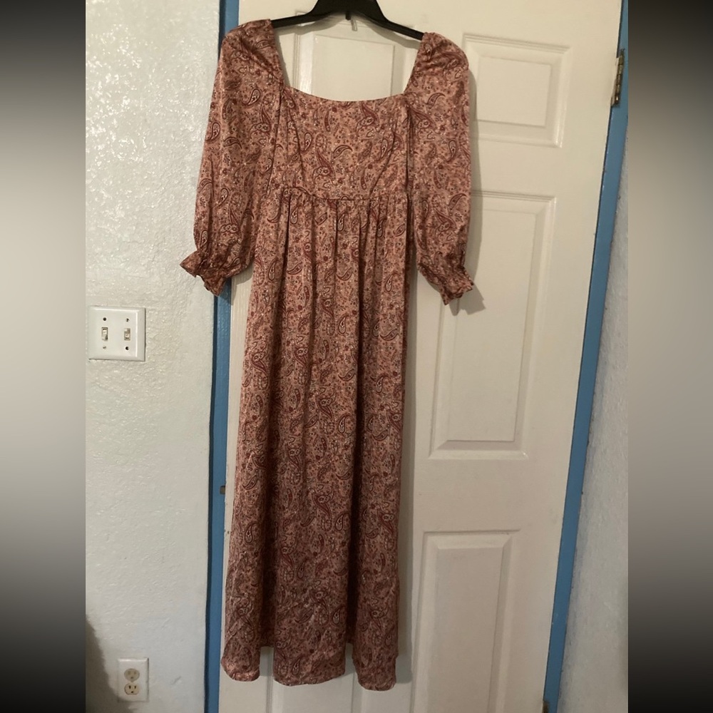 Pink empire waist dress